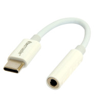 Tecmaster Adaptador/Conversor Audio Jack de 3.5mm a Tipo-C, Blanco